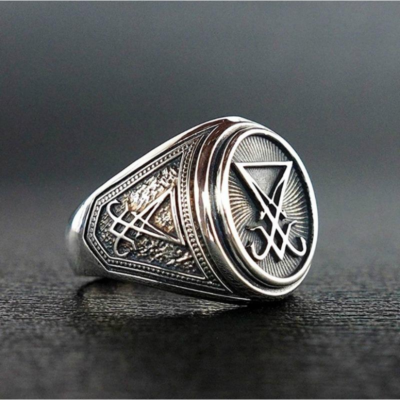Nieuwe Punk Stijl Lucifer Totem Ring Heren Retro