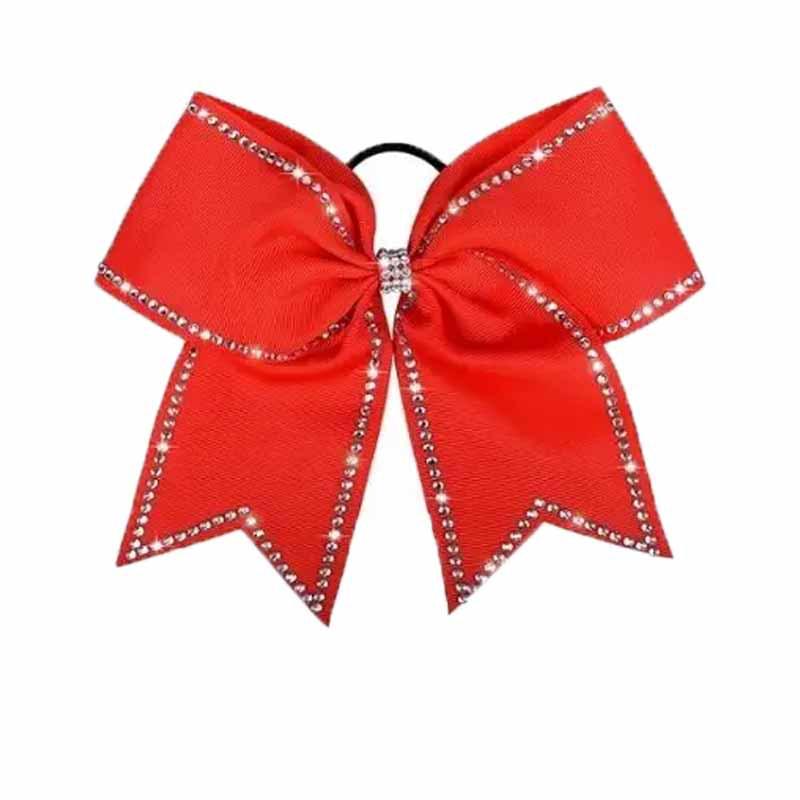 Sparkling Rhinestone Swallowtail Bow Hair Tie and Clip Set красный
