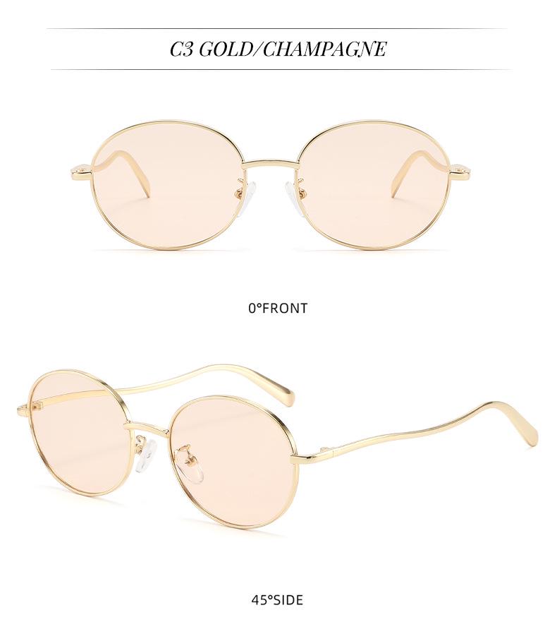 2026 European & American Style Unisex Round Frame Sunglasses - Trendy Metal Design