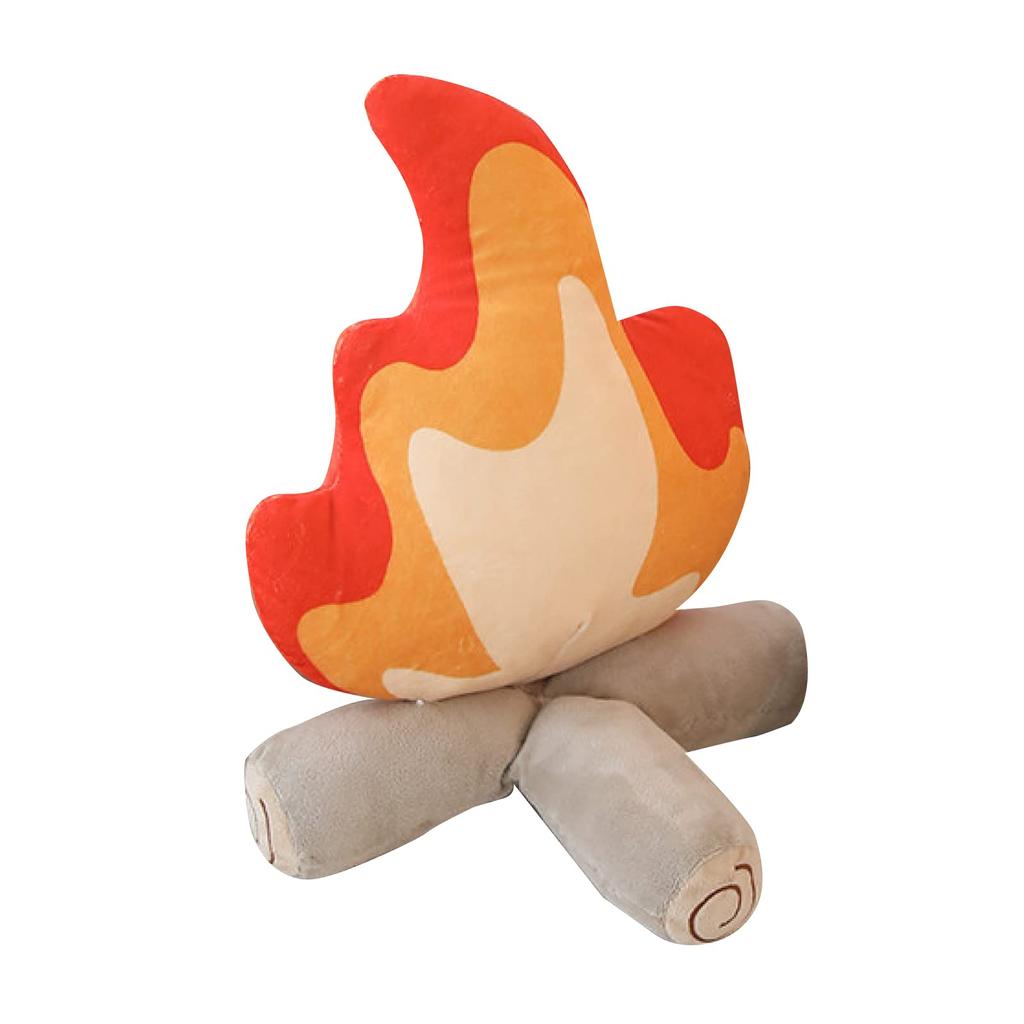 (RONGUI) Bonfire Cushion, Bonfire Plush Toy, 30cm X 45cm, Fun, Soothing Camping Item, Interior Decoration (Small (30cm))