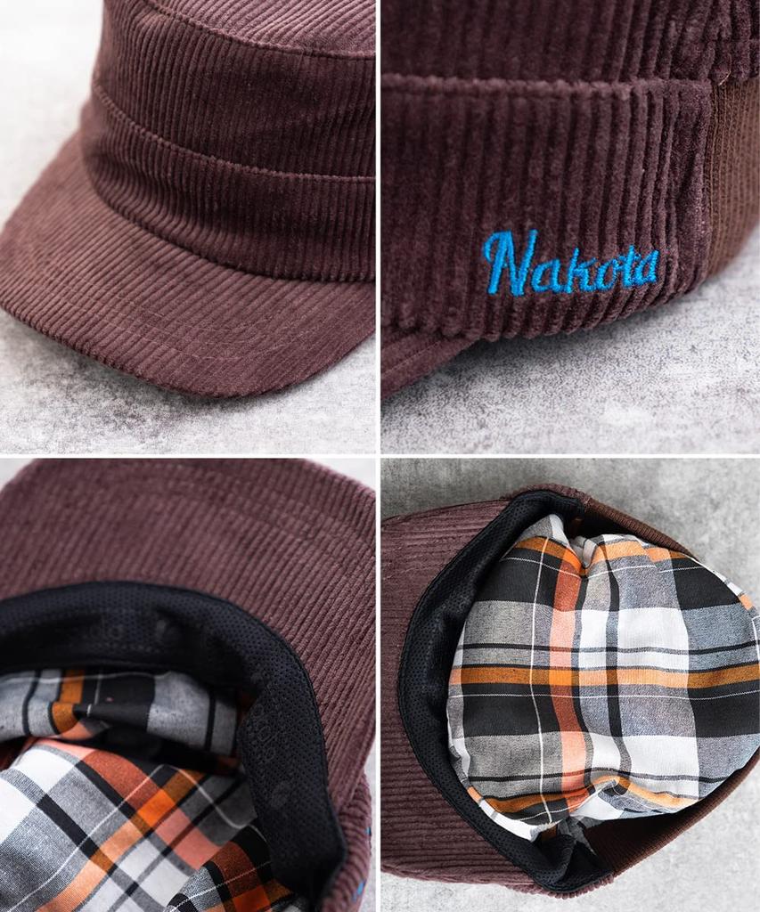 Nakota Corduroy Cotton Rib Work and One Size Fits All x Beige Cap, Men's Women's, Winter, (59cm 61cm),