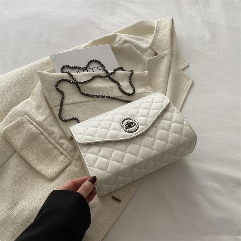 

Жіноча сумка 2024 літо нова модна сумка через плече Xiaoxiangfeng проста модна сумка через плече повсякденна маленька квадратна сумка білий