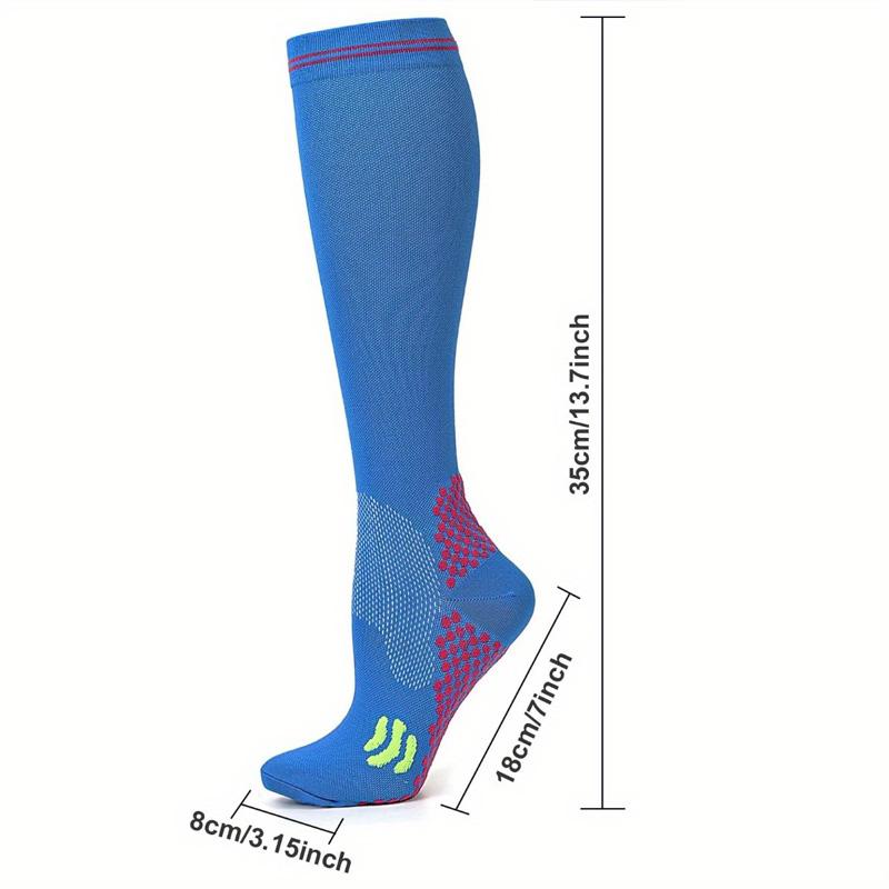 1Pair Compression Socks Non-slip Calf Support Brace All-Season Use Women for Sports Knee High for Running Cycling Football