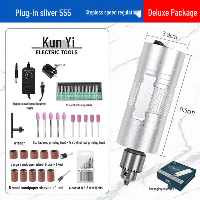 High-Power Variable Speed Knurled Electric Handheld Grinder & Drill