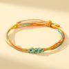 Five-Color Dragon Boat Festival Longevity Thread Bracelet with Peach Blossom Knot, Unisex DIY Hand Rope Gift