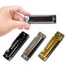 3 Colors Metal Blues Harmonica Professional Titanium Brass Wind Instruments Stage Music Performance Daily Practice Tool XJM