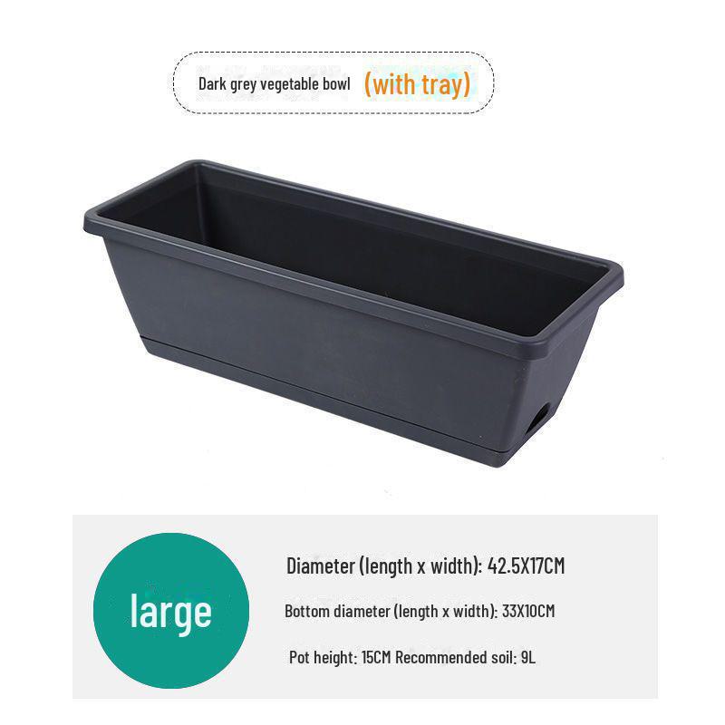 Hollen Extra Large Rectangular Vegetable and Flower Planting Pots for Balcony or Family Use