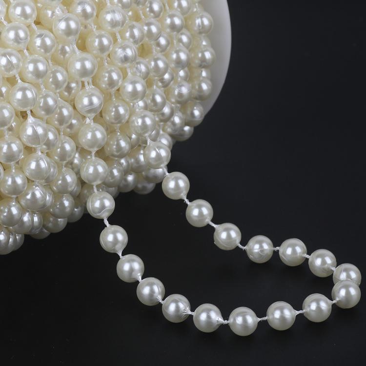 Dvouřadý perlový řetízek - půlkruhový ABS pro svépomocné šperky a svatební doplňky