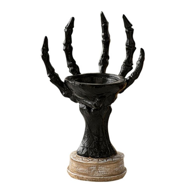 Skeleton Hand Candle Holder Mysterious Tealight Candlestick Table Centerpieces Decors for Home and Halloween Parties