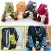Gdy Set of 2 Dinosaur Keychains, Cute Plush Bag Charms, Hanging Toys, Birthday Gifts, Back To School Gifts (Red + Gray)