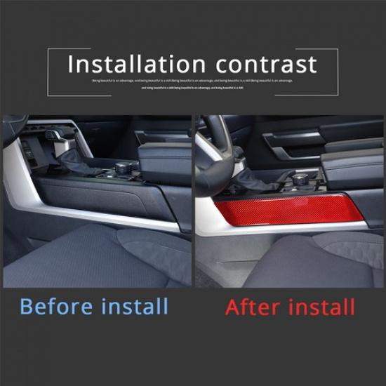Rote Carbonfaser Wasserbecherhalter Panel Abdeckung Aufkleber für Toyota Tundra -24