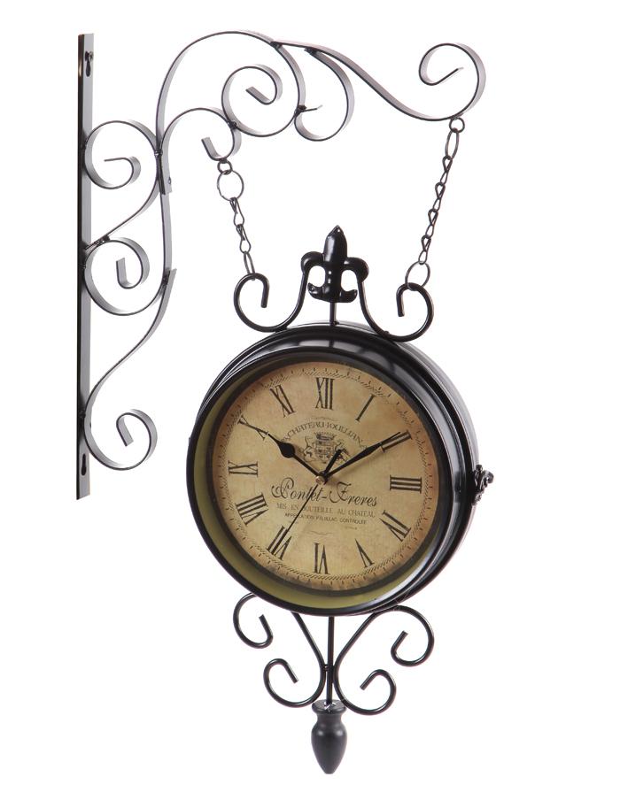 

Nordic Double Faced Wall Clock Retro Metal Black Silent Iron Shabby Chic Wall Watches Home Decor Duvar Saati Gift Ideas FZ710 33X54CM