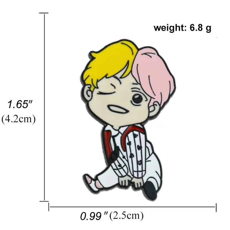 Japanese Cartoon Drip Oil Brooch: Trendy Metal Badge for Clothes & Bags