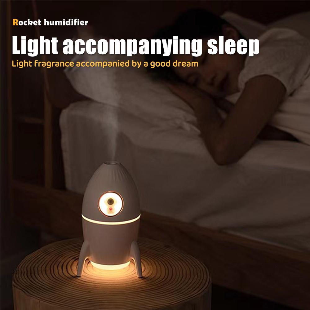 Astronaut Kreslený Zvlhčovač Vzduchu Raketa Difuzér Aromatu Esenciálních Olejů Velkokapacitní Nádrž na Vodu USB Zvlhčovač Vzduchu s Barevnou Lampou