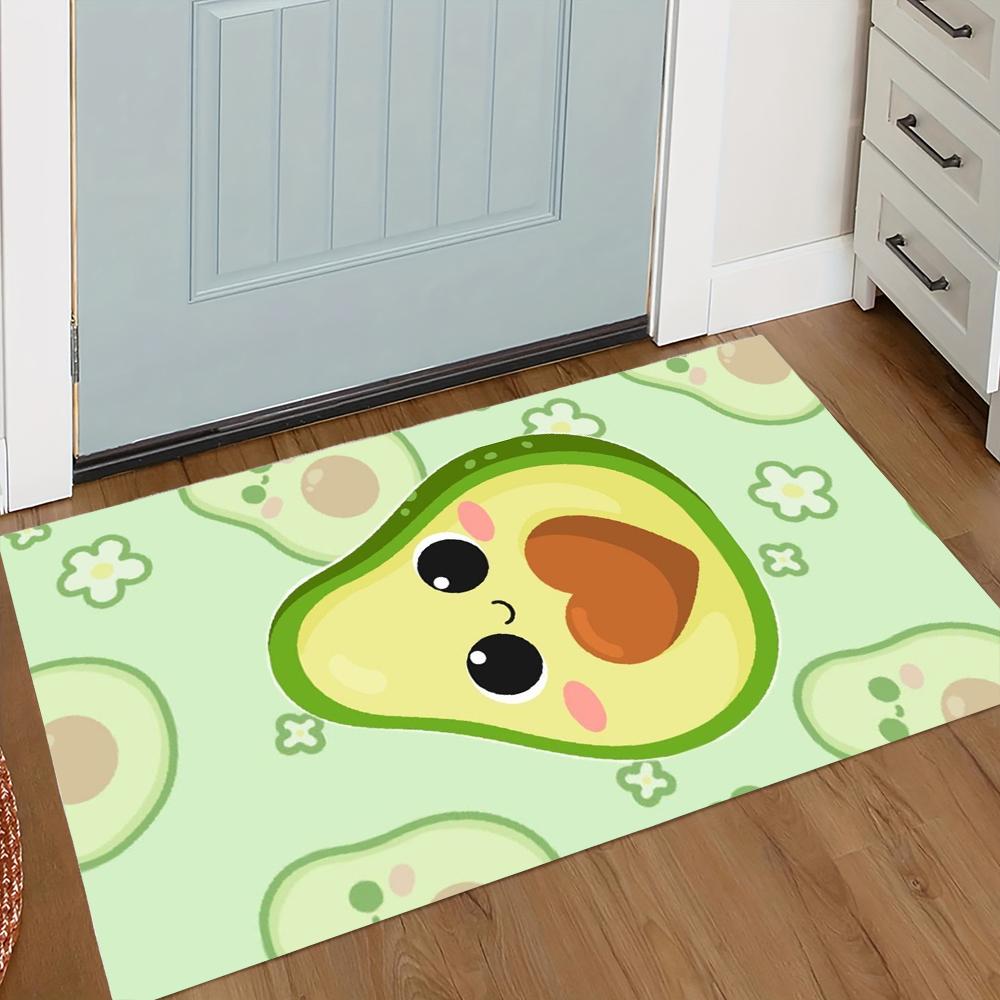 Schattige Avocado Daisy Print Deurmat Antislip Waterabsorberend Entree Vloermat Fruit Stijl Voordeur Decoratie Kleed Kamer Decoratie 30x50cm