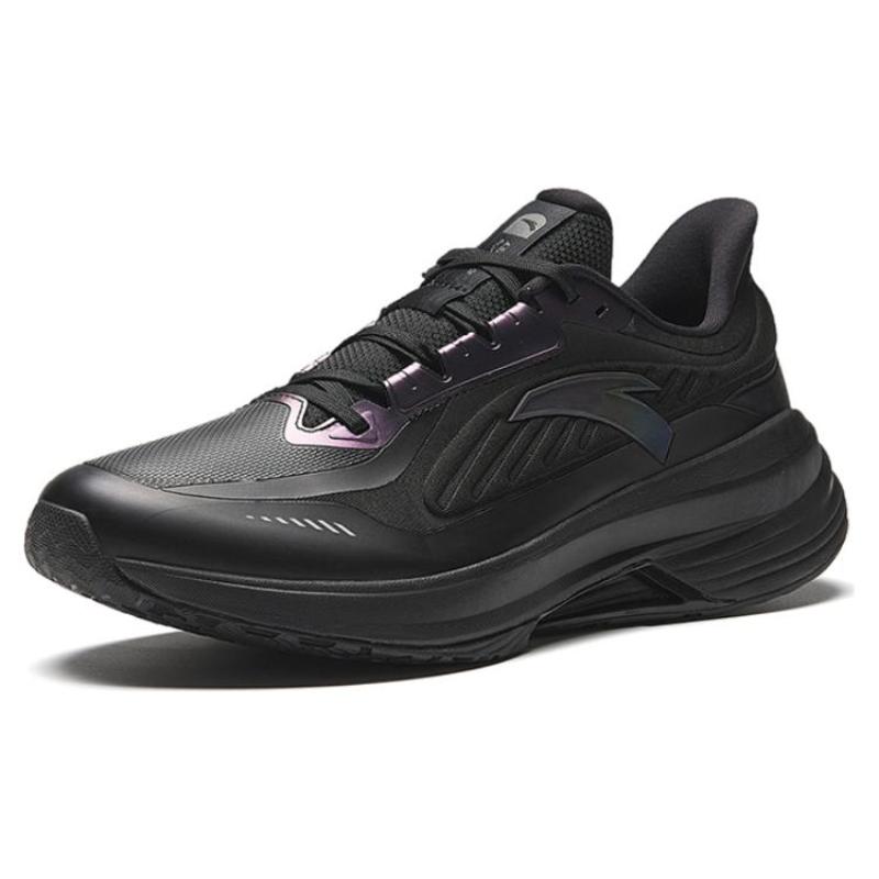 Anta Comfortable Fabric Non slip Lightweight Low top Running Shoes Men's Black Sneakers 912345581-1