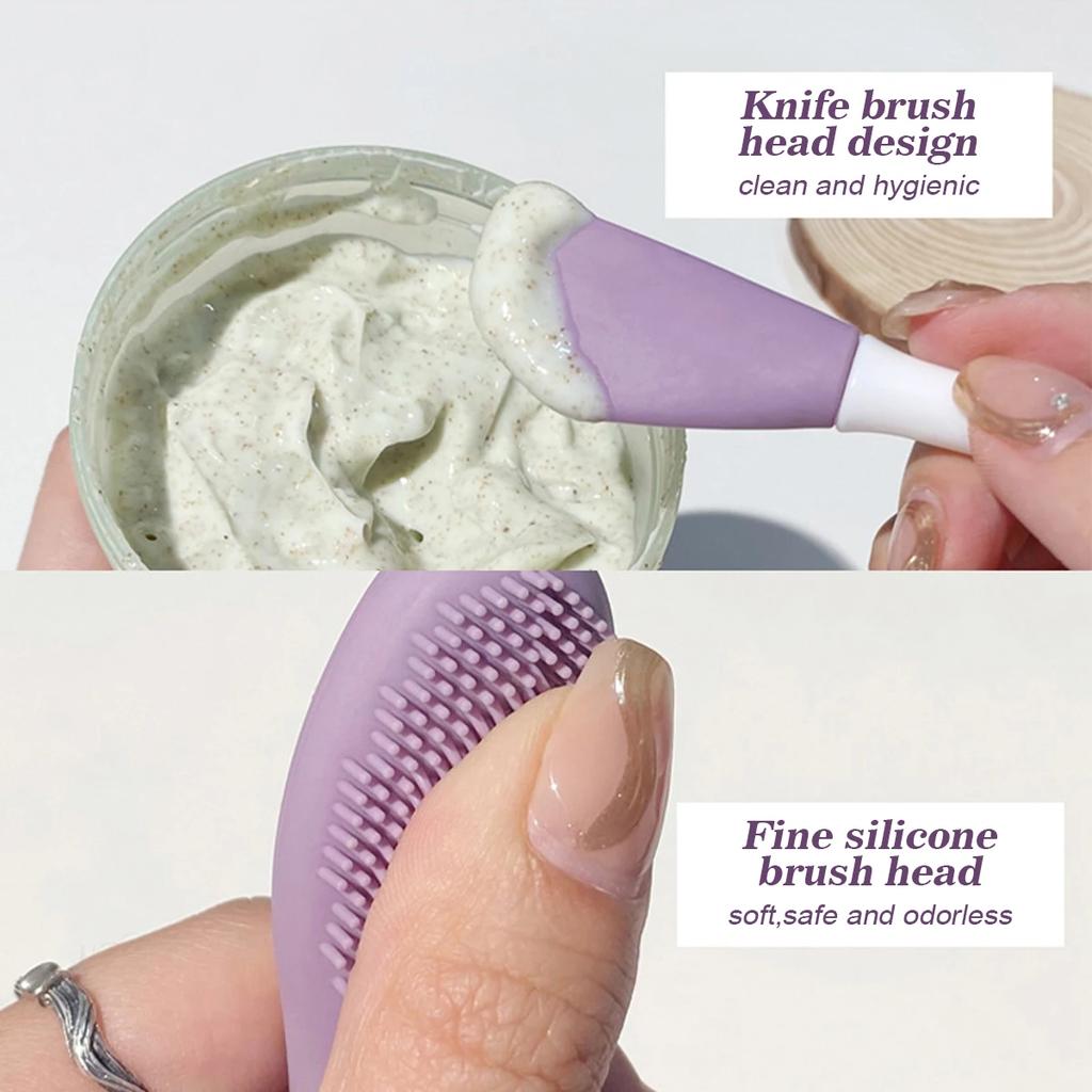 1/2/4pcs 2-in1 Silicone Facial Cleansing Brush, Pore Scrubber & Exfoliator for Blackhead Removal, Deep Cleaning Manual Tool