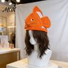 Ocean Party Costume Plush Clown Fish Hat, Halloween Clownfish Hat for Kids Comfortable Animal Cap Adults, Cosplay Headwear Stage Performance Dress-up