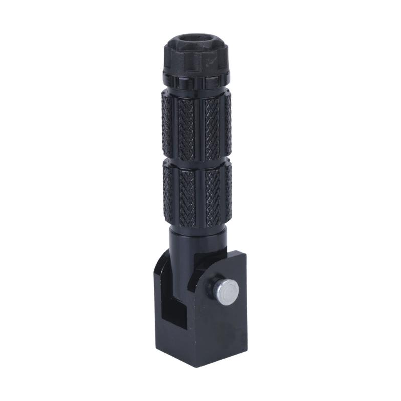 Motorcycle Foot Pegs Pair With 8Mm Mounting Size, Hinged Aluminum Footrest Pedals, Black Grip Pattern for Repair Work and Road Use