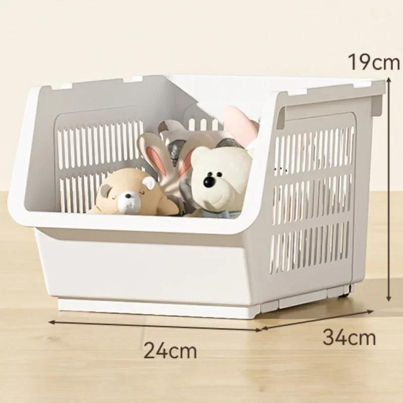 Kitchen Stackable Basket High-capacity Household Multi-layer Rack Durable And Sturdy Bathroom Shelves Storage Basket Stackable белый