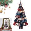 Vintage Style Seasonal Door Hanger Christmas Handmade Hanging Kit, Patchwork Tree Decoration DIY Sewing Thoughtful Gift for Set, Rustic Farmhouse
