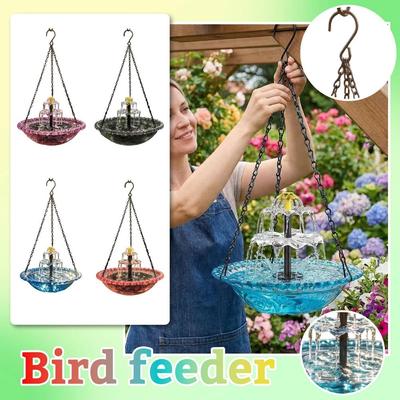 Household Solar Bird Bath Floating Water Feature Hummingbird Bathing Bowl  Yard Decoration