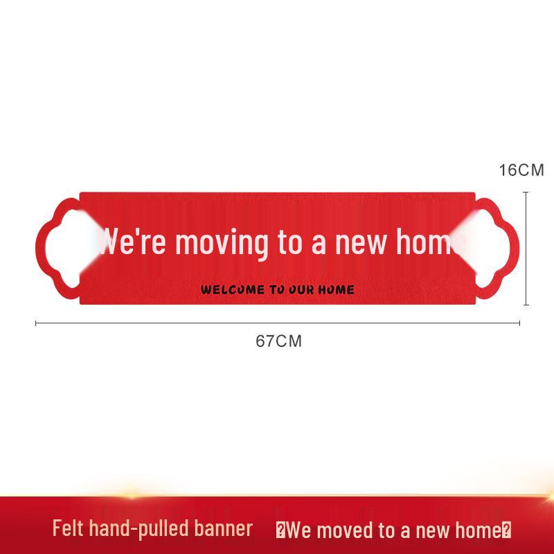 New Home Hand-Pulled Flag Banner - Groundbreaking New Year Photo Props for Moving-In Ceremony