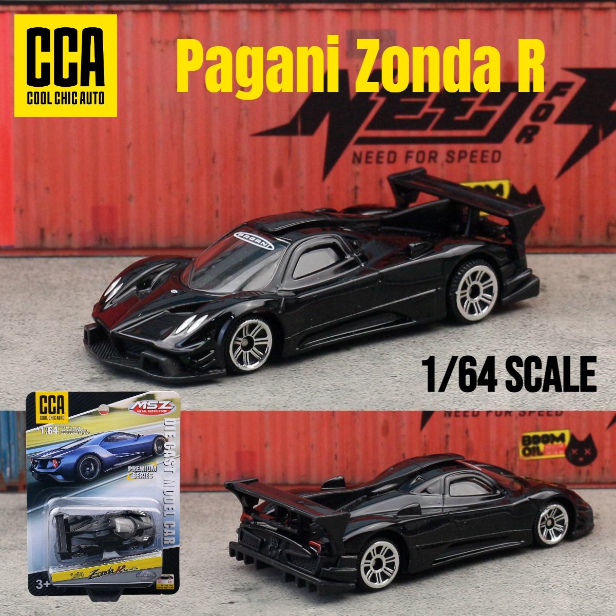 

1/64 Pagani Zonda R Toy Car Model CCA MSZ 1:64 Diecast Vehicle Miniature Free Wheels Collection Suitable for Hot Wheels Gift Kid чорний