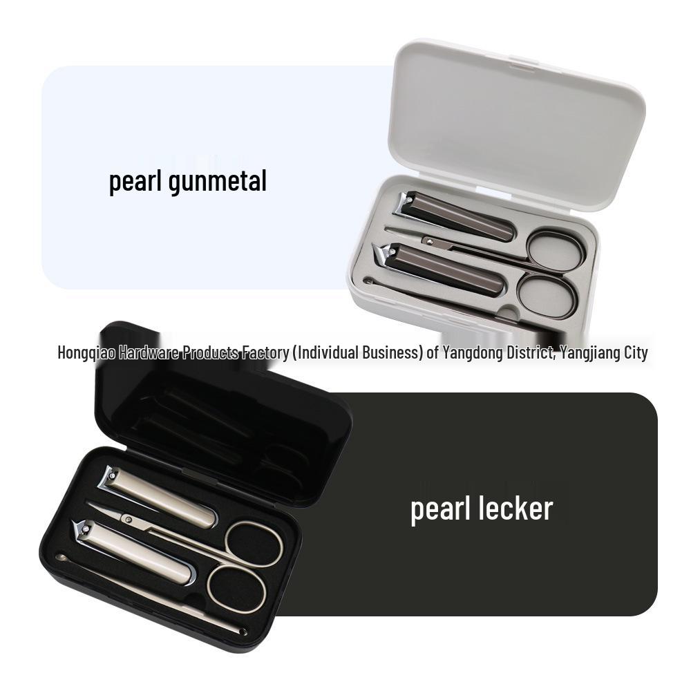 4-Piece Portable Grooming Kit: Nail Clippers, Scissors, Tweezers, Ear Spoon