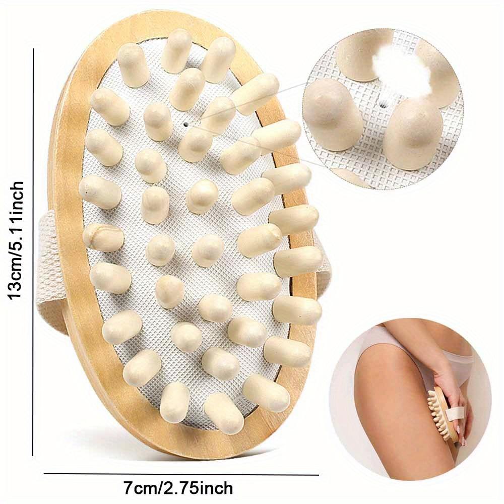 Anti Cellulite Massage Brush Men Women Bath Shower Full Body Wooden Rubber Particles Massager Spa Comb Beauty Slimming