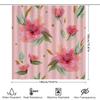 Soft Breathable Peach Floral Shower Curtain For Bathroom Decor With Green Leaves Pink Flower Fabric Waterproof Washable Bath Lin