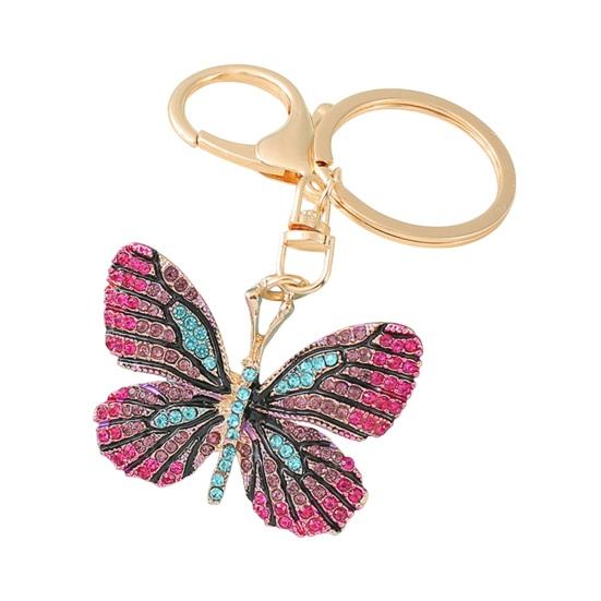 Pig Girl Keychain Rhinestone Enamel Pig Charm with Key Ring Sparkling Cute Piggy Keychain Gift for Women Sister Girls синий
