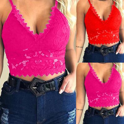 Frauen Plus Size Weste Crop Wireless BH Dessous Sexy V-Ausschnitt Unterwäsche Leibchen