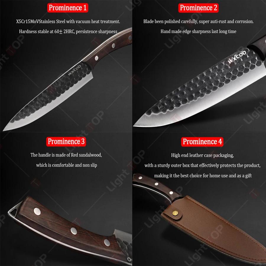 New Kitchen Knife Hand-forged Butcher Knives 5Cr15MoV Stainless Steel Pig Killing Knife Sharp Boning Knife Kitchen Accessories