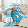 1pcCute Monkey Number 6 Print Flannel Throw Blanket – Fun Gift for Home Office Sofa Car Nap