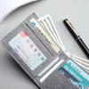 Mens Canvas Wallet Slim Minimalist Multi-Card Holder Driver License Compartment Student Casual Purse