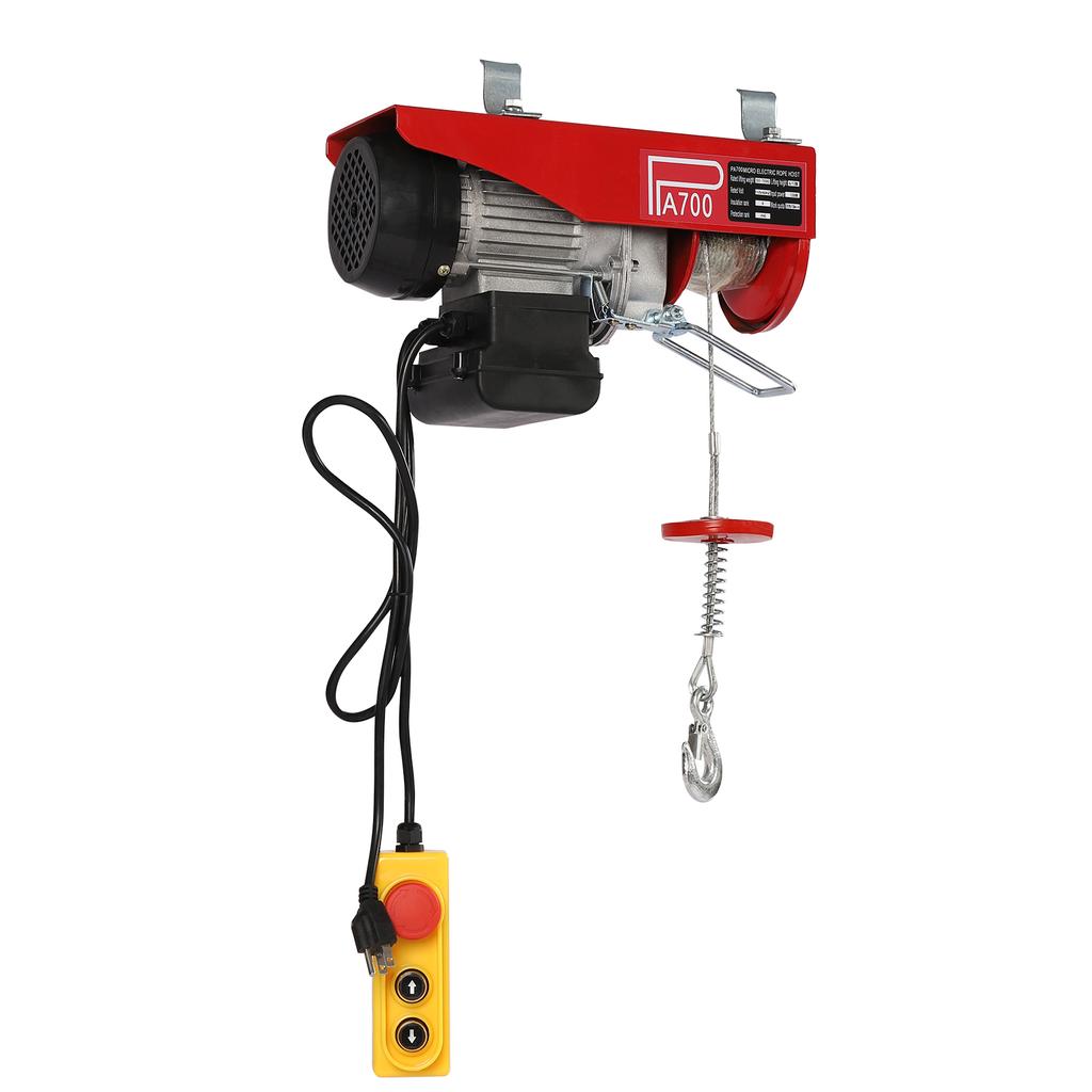 Electric Hoist, 1543 Lbs Electric Winch, Electric Lift, 110 V Electric Hoist with Remote Control & Single/Double Slings
