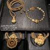 Ancient Gold Chiseled Good Thing Peanut Pumpkin Pendant Necklace, New Chinese Style, Carrot Money Bag Zircon Neck Chain