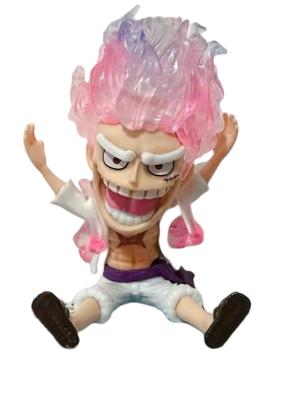 One Piece Q Version Gear Fifth 5 Sun God Nika Luffy PVC Anime Figure Model Smiling Sitting Posture Decoration Doll Toy Fans Gift