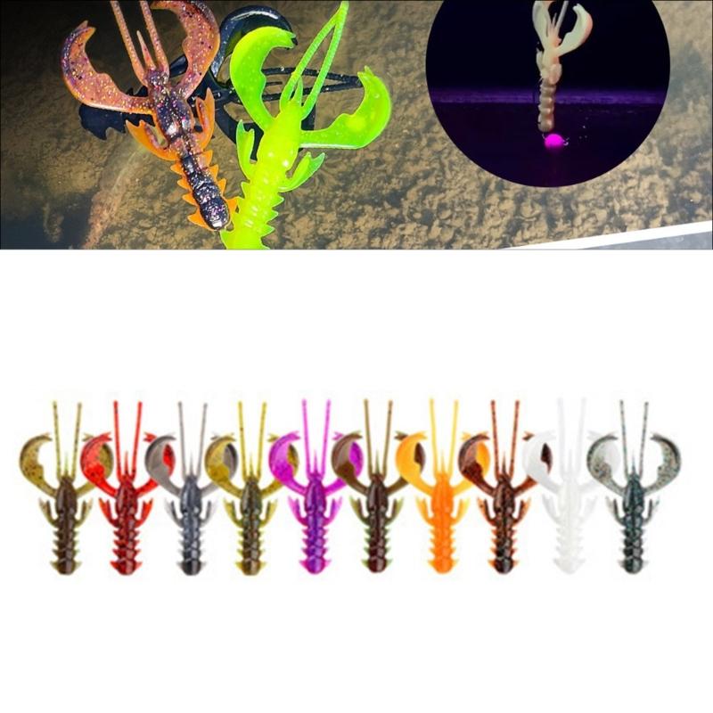10Pcs/pack Simulation Prawns Shrimp Fishing Tackle Lures Baits Soft Crawfish Soft Shrimp Lures Baits Soft Lures Worms