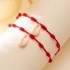 Lucky Handmade 7 Knots Red String Couple Bracelet for Women Men Turkish Evil Eye Sea Shell Heart Pendant Wristband Jewelry Gifts