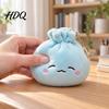 Cute Schoolbag Accessory Bun Plush Keychain Soft Macaron Color Bag Charm Stress Charm for Backpacks Relief Toy with Metal Ring And Keys Holiday