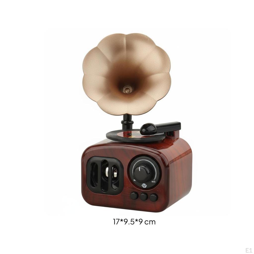 Retro Gramophone Music Box Rotating Turntable Phonograph Decorative Piece Vintage