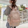 Schoolbag New Japanese Small Fresh Backpack Vertical Strip Bow High Value Junior High School Students Large Capacity Schoolbag