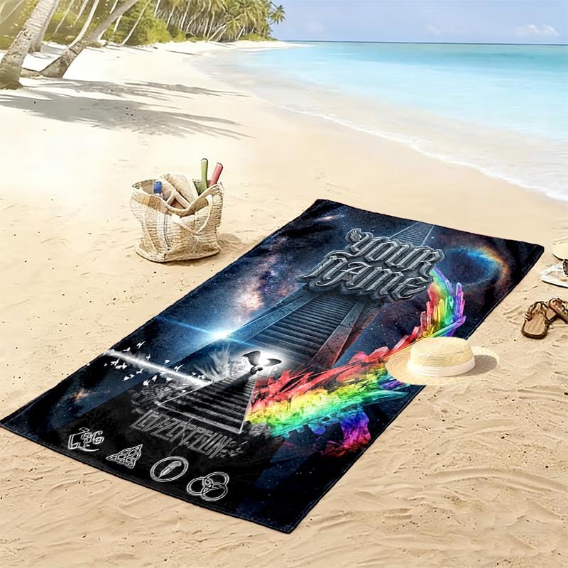 Name Custom Band Led-Zeppelin Print Beach Towel, Large Soft Quick Dry Towel for Beach Camping Swimming