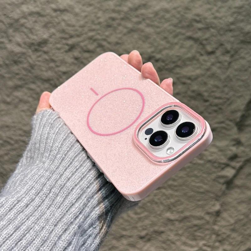 

IMD Glitter Bling Wireless Charging Magnetic For Magsafe Case For iPhone 16 15 14 Plus 13 12 11 Pro Max Shockproof Cover For iPhone 14 Pro