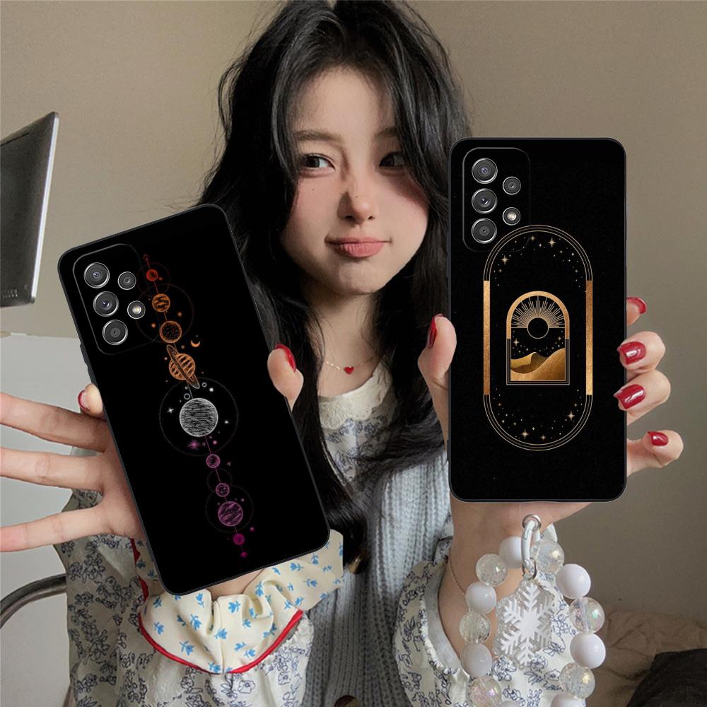 Sun Moon Mobile Cell Phone Case for Samsung Galaxy M55 54 42 35 34 33 32 23 22 15 14 13 12 F55 5G Colorful Cover Luxury Cover