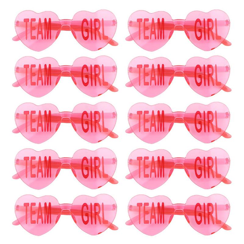10Pcs Gender Reveal Team Boy Team Girl Glasses Blue and Pink Sunglasses Baby Gender Reveal Party Decoration Photo Props Gifts
