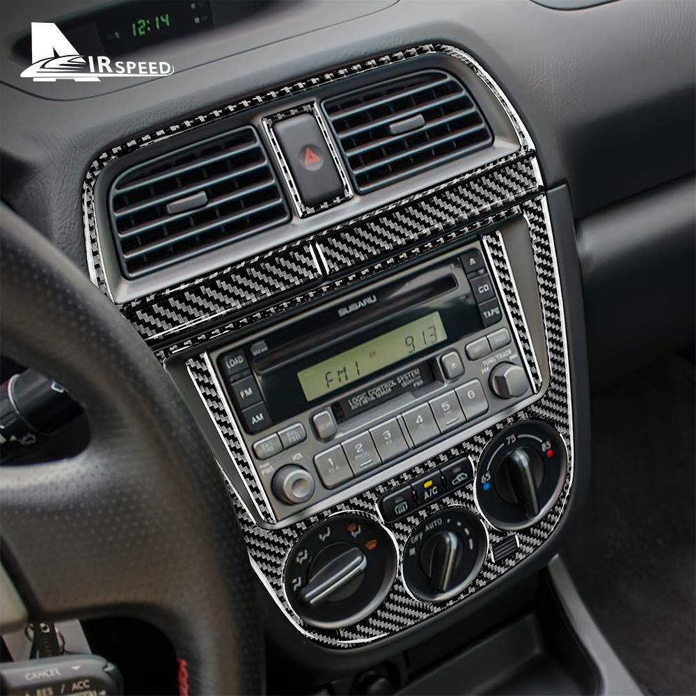 Autocollant de Couverture en Fibre de Carbone pour Subaru Impreza STI 2002 2003 2004 Garniture de Panneau Multimédia de Console Centrale