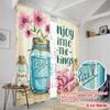 2pcs 2D flat printing Curtain Enjoy Little Things 100% Polyester Without Electricity Festive Wall Decor Perfect for Indoor